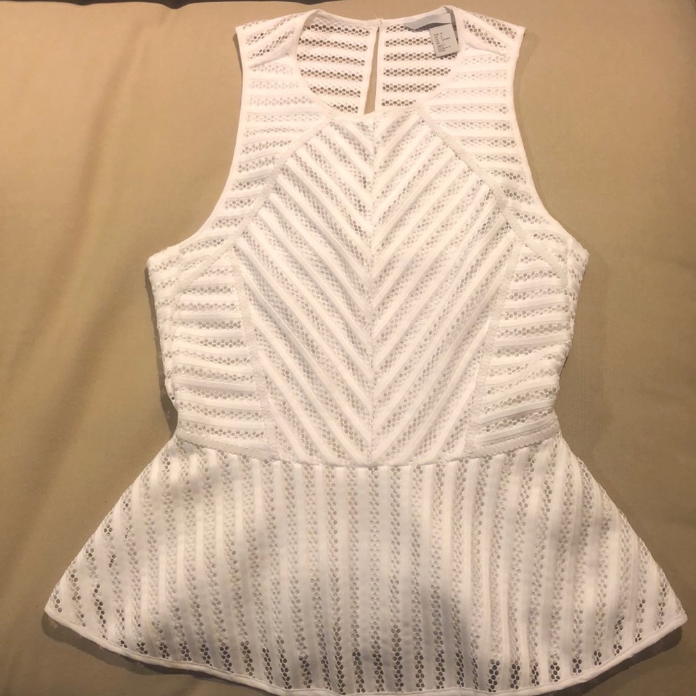 H&M white peplum top